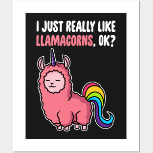 I Just Really Like Llamacorns OK ? Cute Llama Toddlers Kids graphic Posters and Art